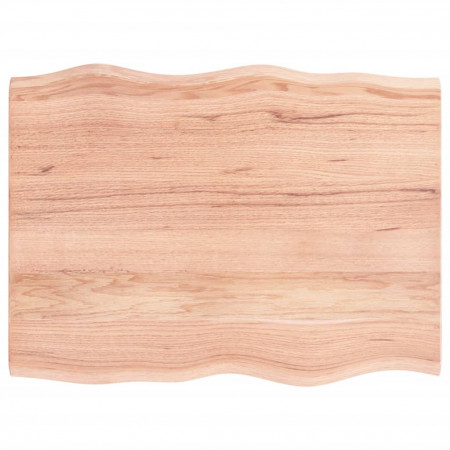 Blat birou maro deschis 80x60x2 cm, lemn masiv stejar tratat