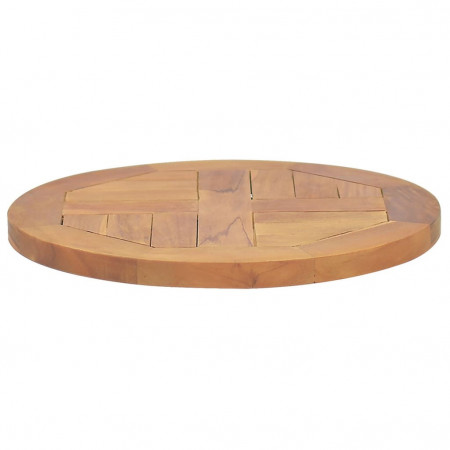 Blat de masă, 40 cm, lemn masiv de tec, rotund, 2,5 cm