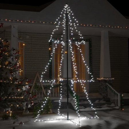 Brad Crăciun conic, 300 LED-uri, 120x220 cm, interior&amp;exterior - Img 1