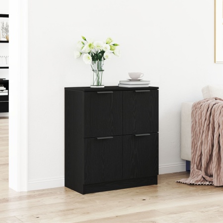 Bufet Negru din Stejar - 60 x 30 x 70 cm - Fabricat din Lemn Prelucrat