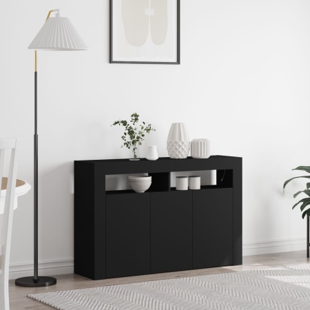 Bufet Negru Lemn Ingineresc 116 x 30 x 75 cm Bufet Rectangular