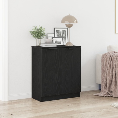 Bufet Negru Stejar 60x30x70 cm Lemn prelucrat