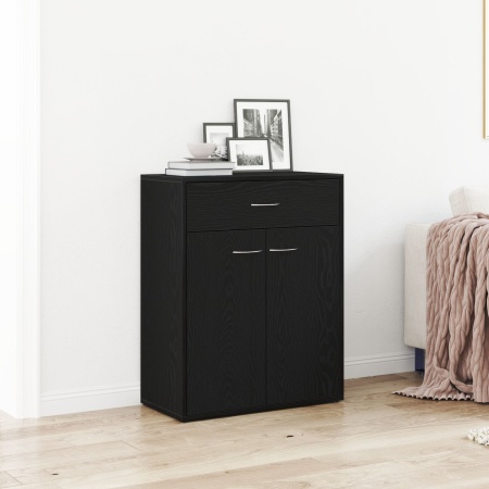 Bufet Negru Stejar 60x30x75 cm din lemn prelucrat
