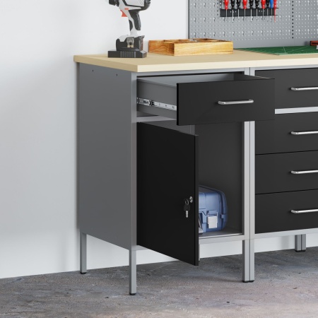 Cabinet de lucru Negru 50x55x84 cm Oțel