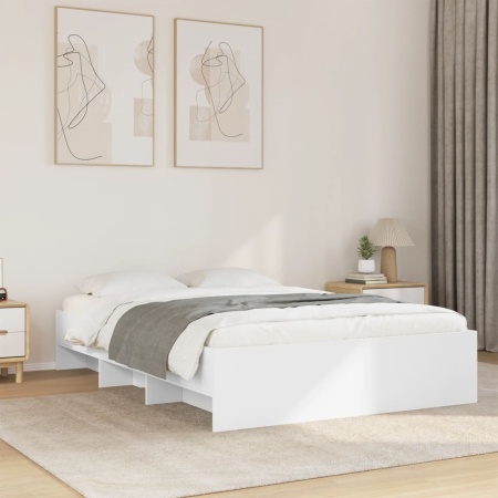 Cadru de pat, alb, 120x200 cm, lemn prelucrat
