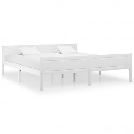 Cadru de pat, alb, 180x200 cm, lemn masiv de pin - Img 1