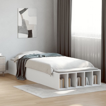 Cadru de pat, alb, 75x190 cm, lemn prelucrat
