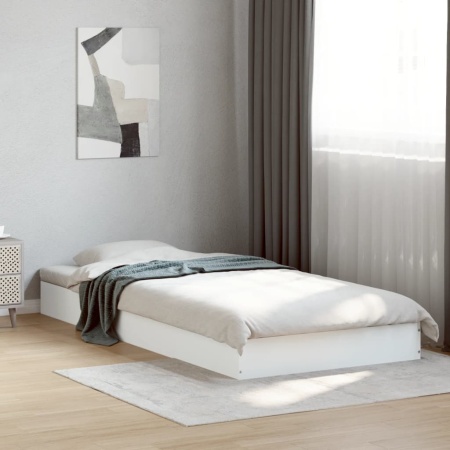 Cadru de pat, alb, 75x190 cm, lemn prelucrat
