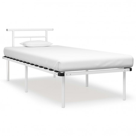 Cadru de pat, alb, 90 x 200 cm, metal