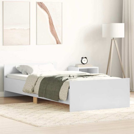 Cadru de pat, alb, 90x190 cm, lemn prelucrat