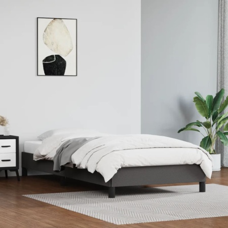 Cadru de pat, gri, 100x200 cm, piele ecologică