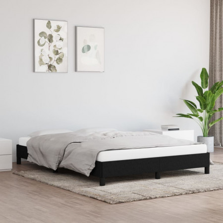 Cadru de pat, negru, 140x190 cm, material textil - Img 1