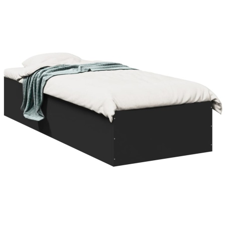 Cadru de pat, negru, 90x190 cm, lemn prelucrat