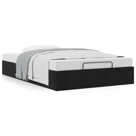 Cadru de pat otoman fără saltea Negru 120x200 cm catifea