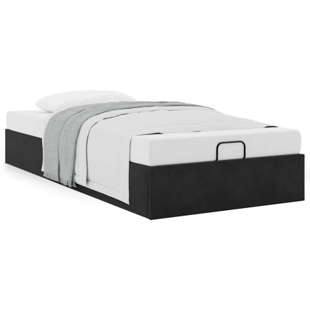 Cadru de pat otoman fără saltea Negru 80x200 cm catifea