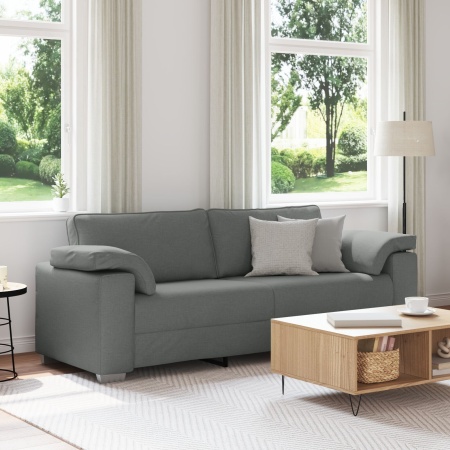 Canapea 3 locuri Gri închis 178 cm Fabric