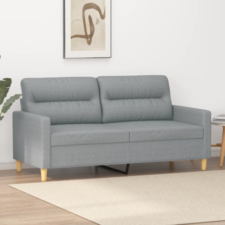 Canapea cu 2 locuri, gri deschis, 140 cm, material textil