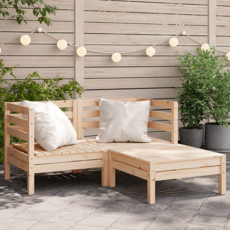 Canapea de grădină cu 2 locuri/taburet, lemn masiv de pin