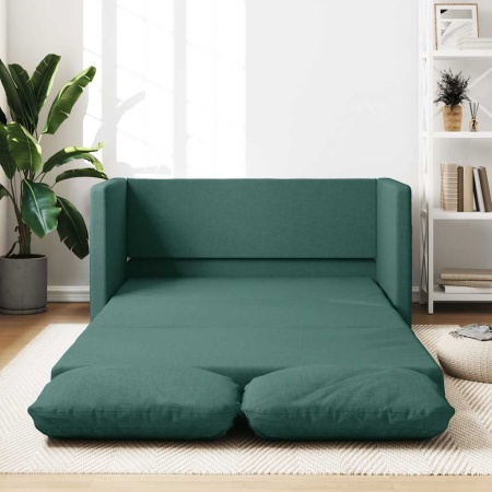 Canapea extensibilă 2 în 1, verde închis, 112x174x55 cm, textil
