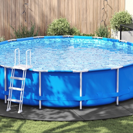 Capac pentru piscină rotund Gri deschis Plastic Ø 610 cm