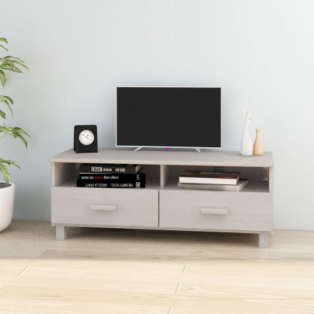Comodă TV, alb, 106x40x40 cm, lemn masiv de pin