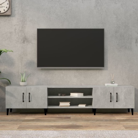 Comodă TV, gri beton, 180x31,5x40 cm, lemn prelucrat