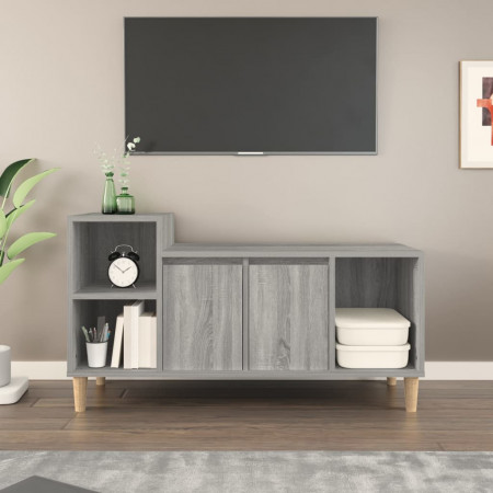 Comodă TV, gri sonoma, 100x35x55 cm, lemn prelucrat