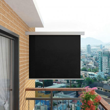 Copertină laterală multifuncțională balcon, negru, 150x200 cm