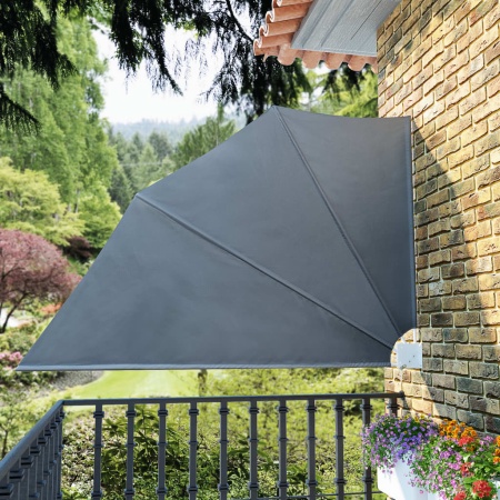 Copertină laterală pliabilă de balcon, gri, 160x240 cm