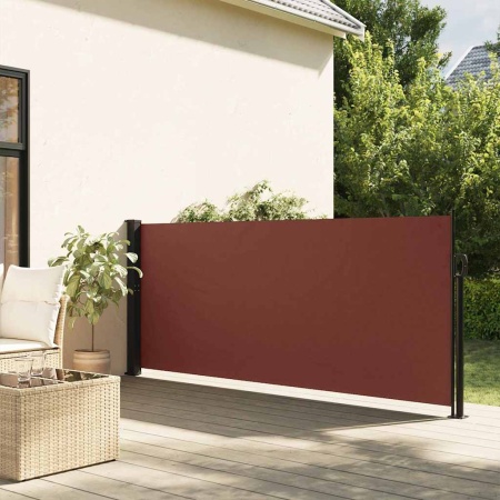 Copertina laterală retractabilă, maro, 120x500 cm