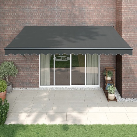 Copertină retractabilă, antracit, 4x3 m, textil și aluminiu
