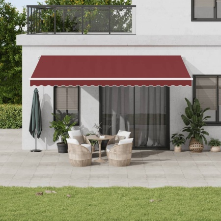 Copertina retractabilă automat cu LED, vișiniu, 500x300 cm