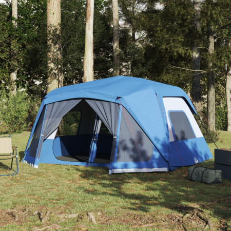 Cort camping 10 pers., albastru, impermeabil configurare rapidă