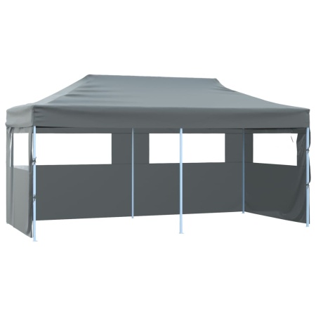 Cort petrecere pliabil cu pereți laterali, antracit, 3 x 6 m