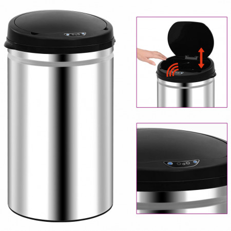 Coș de gunoi automat cu senzor, 40 L, oțel inoxidabil - Img 1