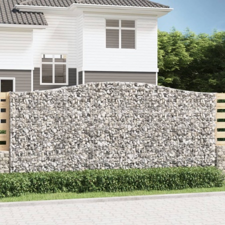 Coșuri gabion arcuite 2 buc, 400x50x180/200 cm, fier galvanizat