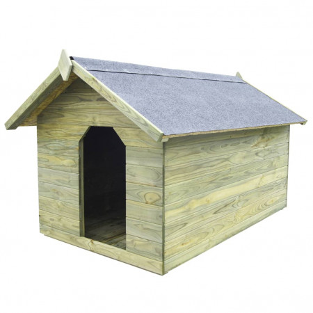 Cușcă câine de grădină, acoperiș detașabil, lemn pin tratat - Img 1