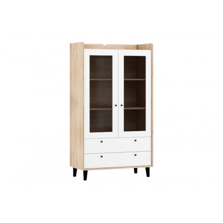 Dolce Dol-26 Display Dulap Sonoma Bright/White High Gloss - Img 1