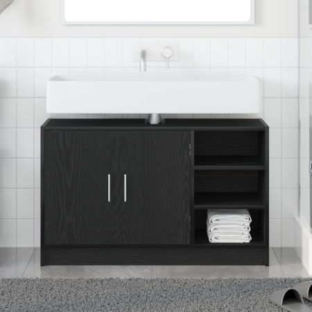 Dulap chiuvetă Stejar negru 90x29x55 cm Lemn prelucrat