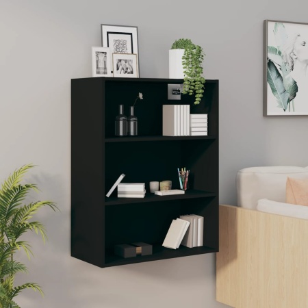 Dulap de perete suspendat, negru, 69,5x32,5x90 cm