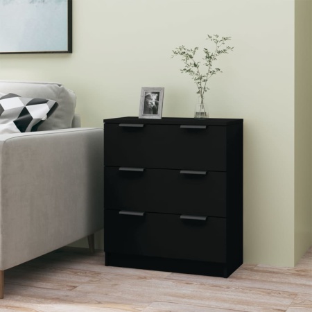 Dulap, negru, 60x30x70 cm, lemn prelucrat
