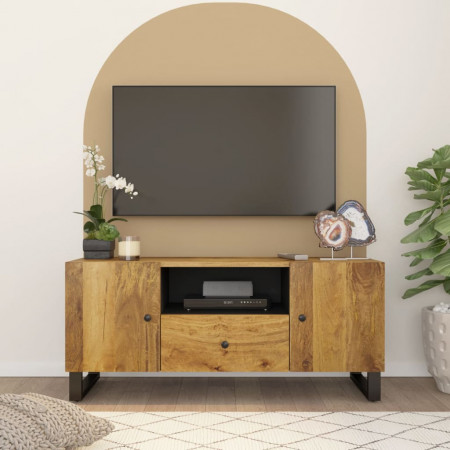 Dulap TV 105x33,5x46 cm, lemn masiv de mango și lemn prelucrat - Img 1