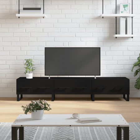 Dulap TV, negru, 150x36x30 cm, lemn prelucrat
