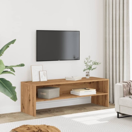 Dulap TV, stejar artizanal, 120x40x40 cm, lemn prelucrat