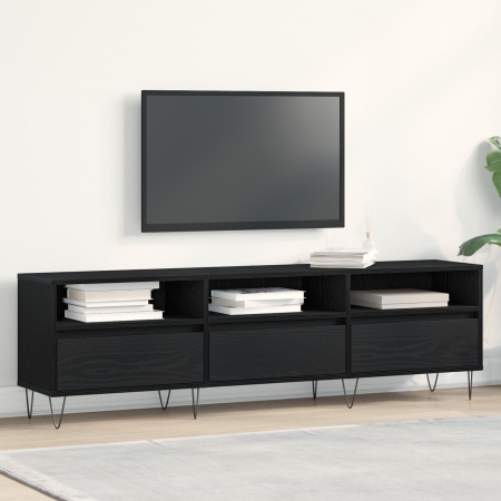 Dulap TV, stejar negru, 150x30x44,5 cm, lemn prelucrat