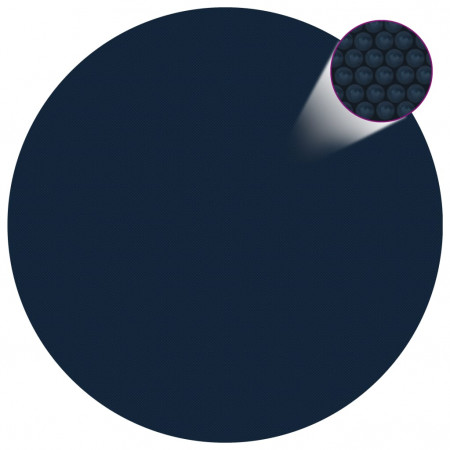 Folie solară plutitoare piscină, negru/albastru, 356 cm, PE - Img 1
