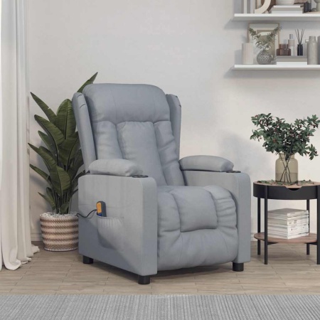 Fotoliu de masaj, gri deschis, material textil