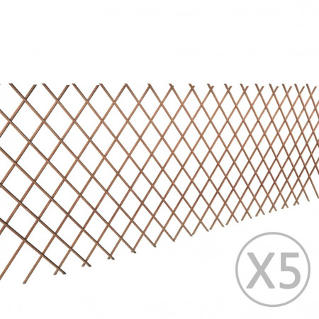 Gard cu zăbrele, 5 buc.,180 x 90 cm, salcie - Img 1