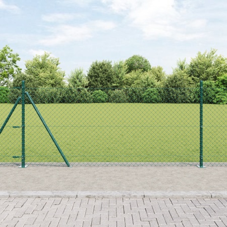 Gard din lanț Set de 2 Verde Oțel vopsit 1 x 25 m Greu
