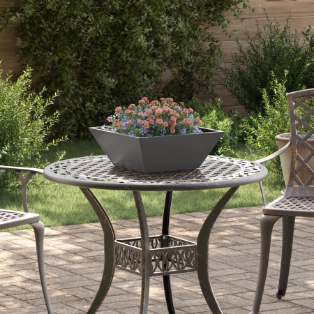 Ghiveci Metalic Negru Metal 40 x 40 x 15 cm Durabil